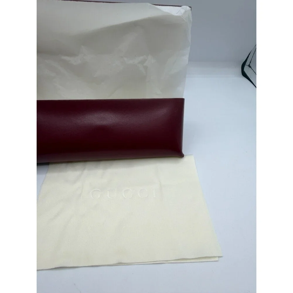 Gucci Eyeglasses Sunglasses Case Box w/ Cloth Authentic Burgundy EUC Set New